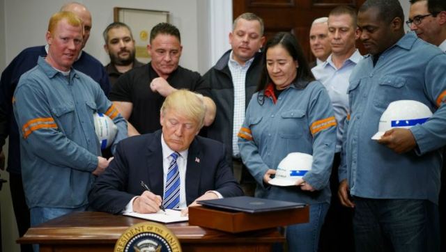 Trump with Steel workers